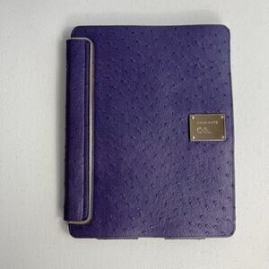 CaseMate Ipad Case Purple Ostrich Leather Snap Closure 7.5"x9.5"